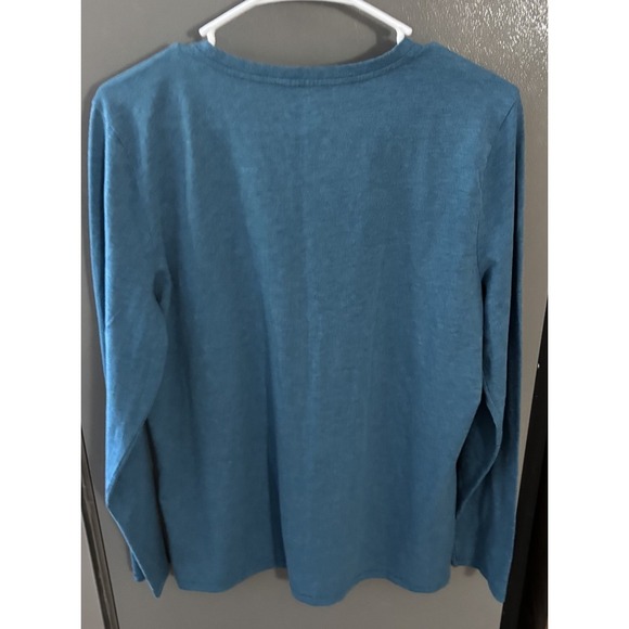 Life Is Good Women's Large Star Struck Night Sky Long Sleeve Shirt Blue - Picture 2 of 6